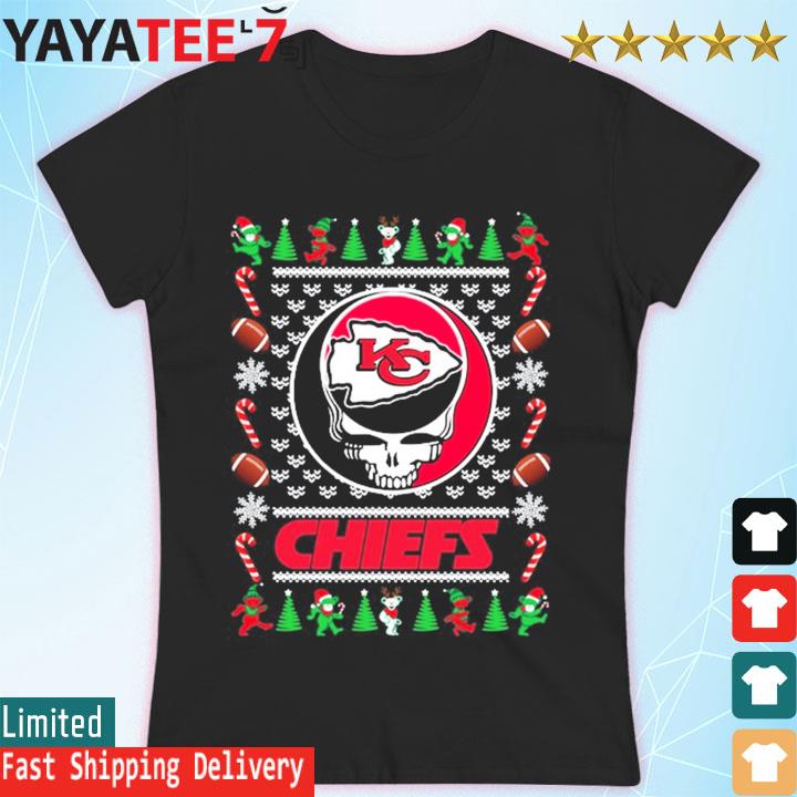 Grateful Dead Bears Kansas City Chiefs ugly Christmas shirt