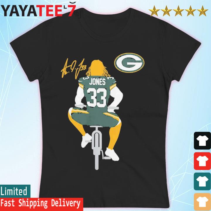 Green Bay Packers 33 Aaron Jones Signature 3D Hoodie All Over Printed -  T-shirts Low Price