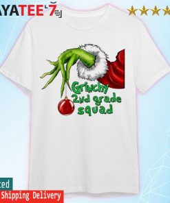 Grinch Hand Ornament Grynchy 2nd Grade Squad Merry Christmas shirt
