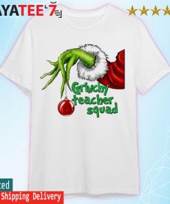 Grinch Hand Ornament Grynchy Teacher Squad Merry Christmas shirt