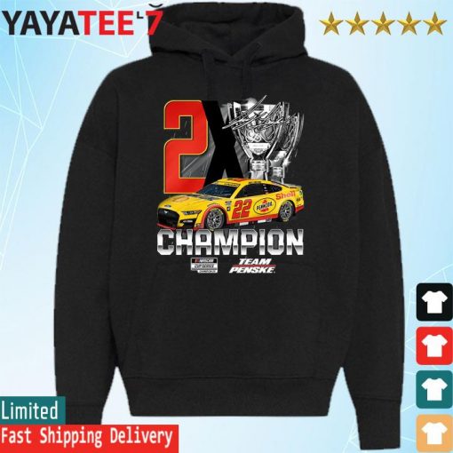 Joey Logano Team Penske Two-Time NASCAR Cup Series Champion Trophy signature s Hoodie