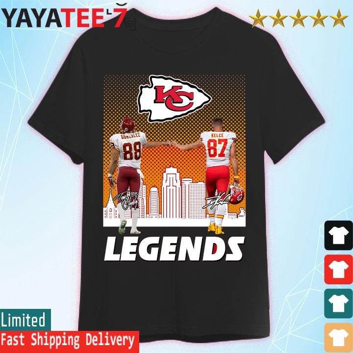 Kansas City Chiefs Legend Tony Gonzalez And Travis Kelce Signatures Shirt -  Limotees