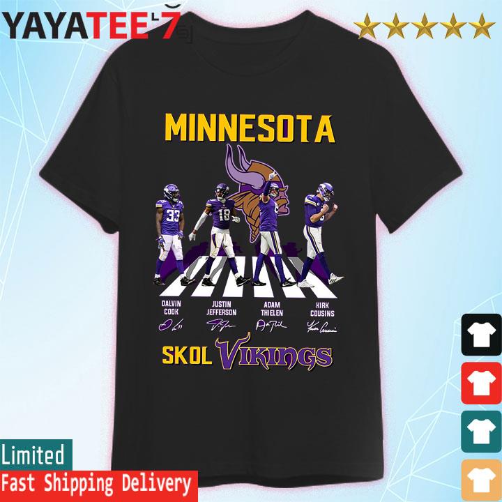 The Vingkings Abbey Road Kirk Cousins Adam Thielen Dalvin Cook And Justin  Jefferson Shirt