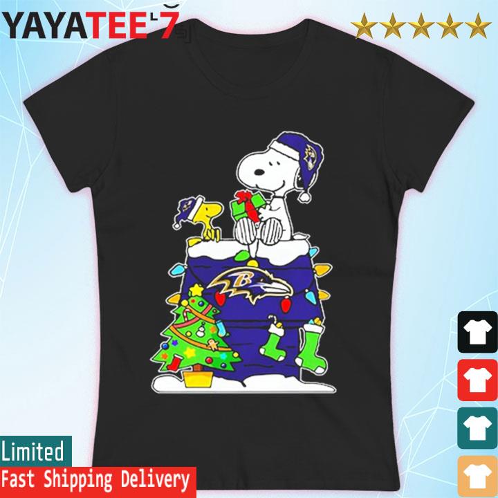 Snoopy And Friends Baltimore Ravens Merry Christmas Shirt - High