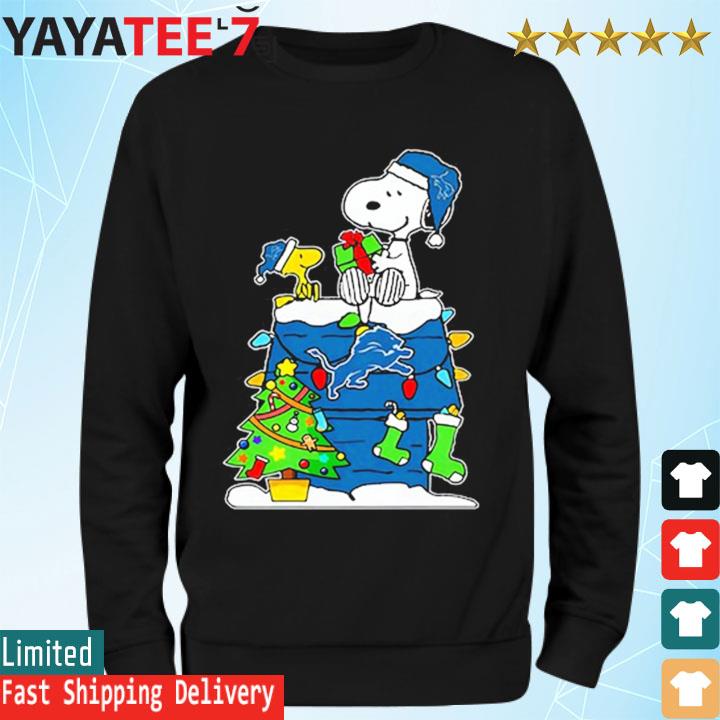 Snoopy and Woodstock Merry Christmas To All And To Detroit Lions T-shirt,  hoodie, sweater, long sleeve and tank top