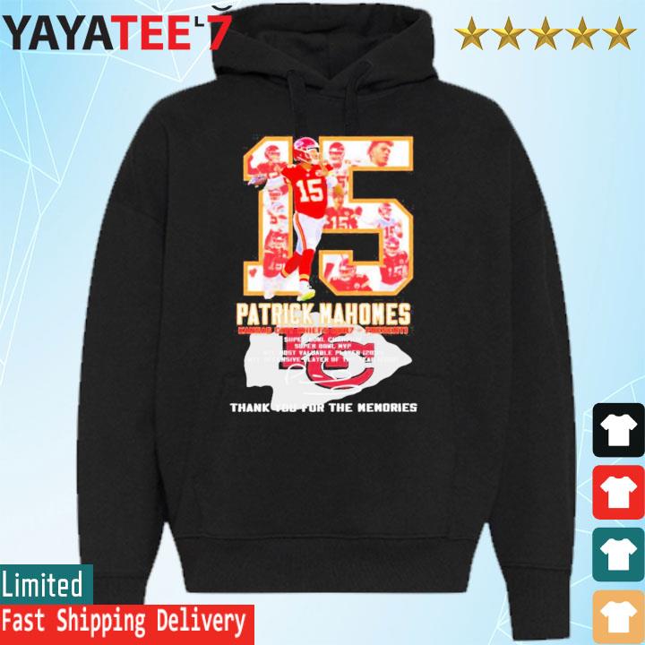 Patrick Mahomes 15 Kansas City Chiefs super BOWL champions thank you for the memories signature s Hoodie
