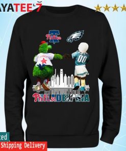 Philadelphia Phillies Phillie Phanatic and Philadelphia Eagles Swoop shirt  - Peanutstee