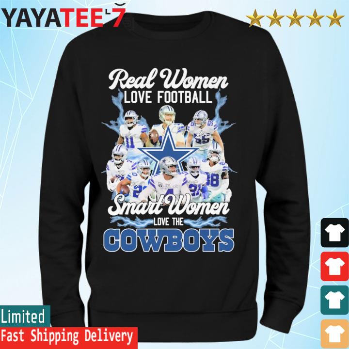 Real Women Love Football Smart Women Love The Cowboys Team Signatures  Unisex T-Shirt - REVER LAVIE