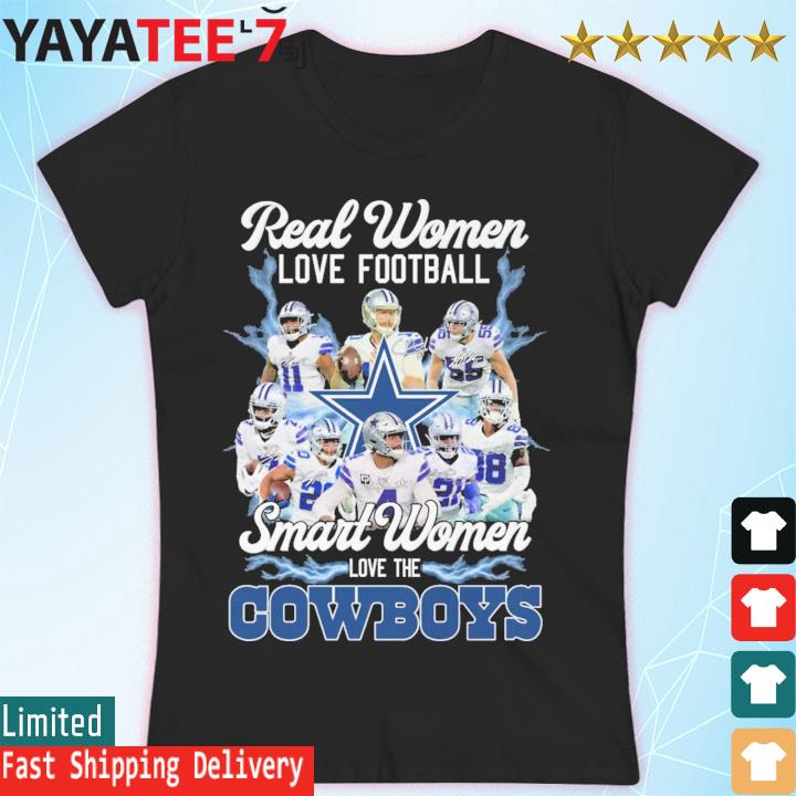 Real Women Love Football Smart Women Love The Cowboys Team Signatures  Unisex T-Shirt - REVER LAVIE