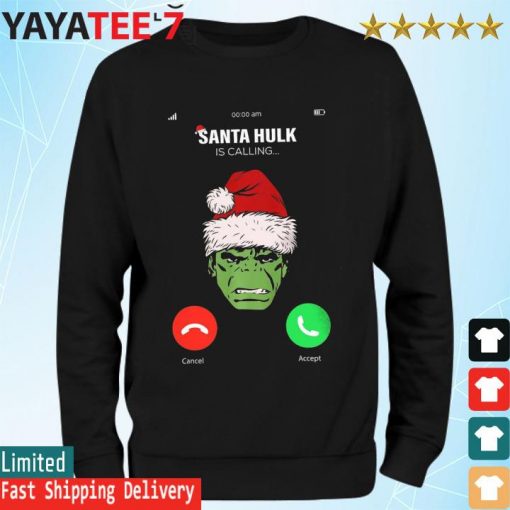 Santa Marvel Avengers Hulk Calling Christmas Shirt Sweatshirt