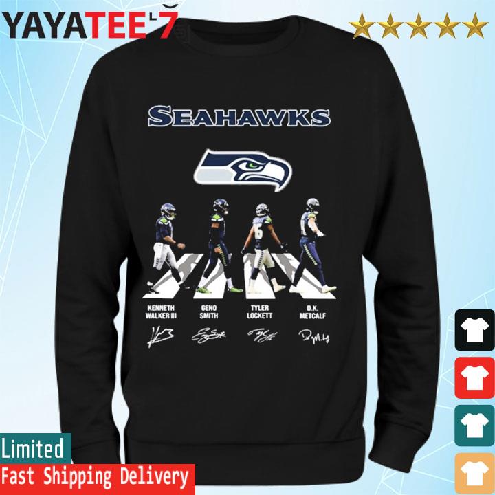 Seattle Seahawks Kenneth Walker III Geno Smith Tyler Lockett D.K.Metcalf  abbey road signatures shirt, hoodie, sweater, long sleeve and tank top