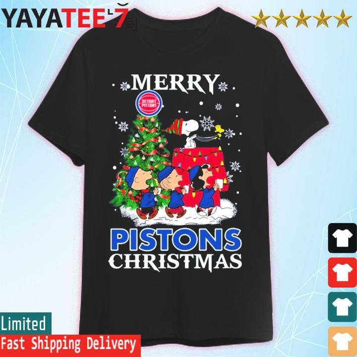 Snoopy and Friends Merry Detroit Pistons Christmas shirt