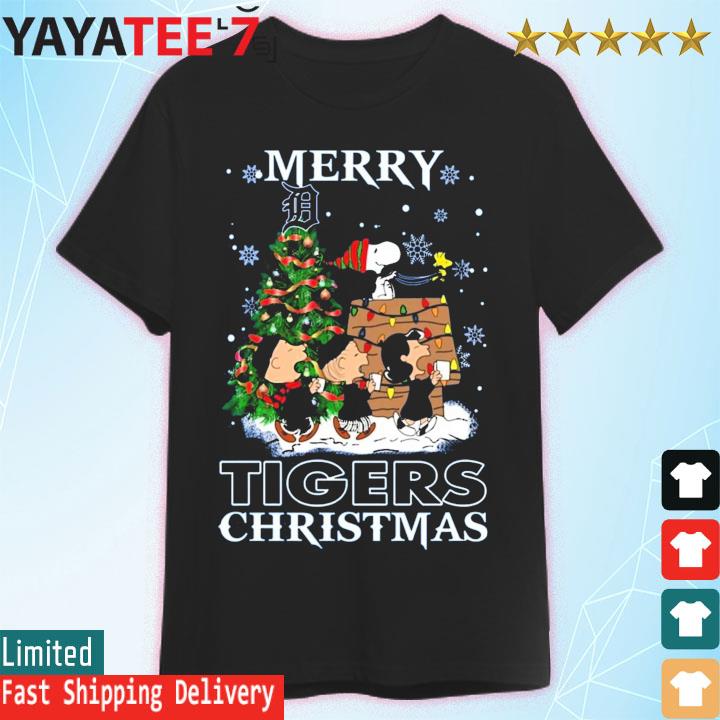 Snoopy and Friends Merry Detroit Tigers Christmas shirt