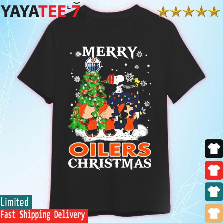 Snoopy and Friends Merry Edmonton Oilers Christmas shirt