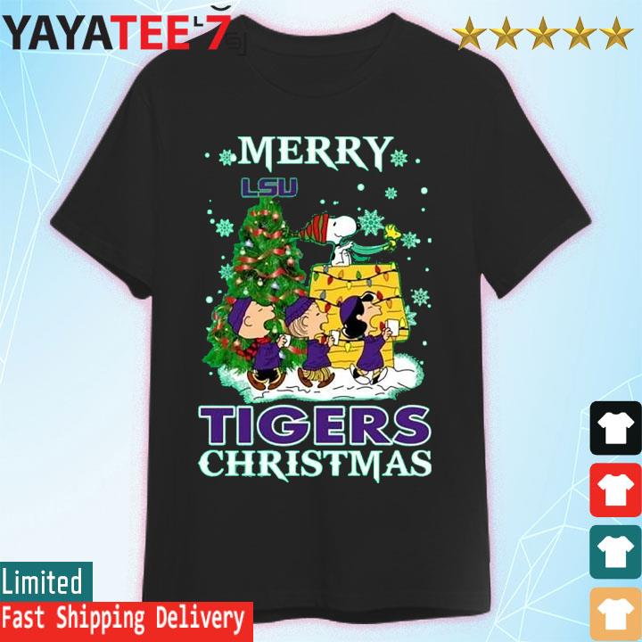 Snoopy and Friends Merry LSU Tigers Christmas shirt