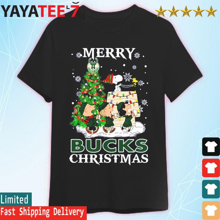 Snoopy and Friends Merry Milwaukee Bucks Christmas shirt