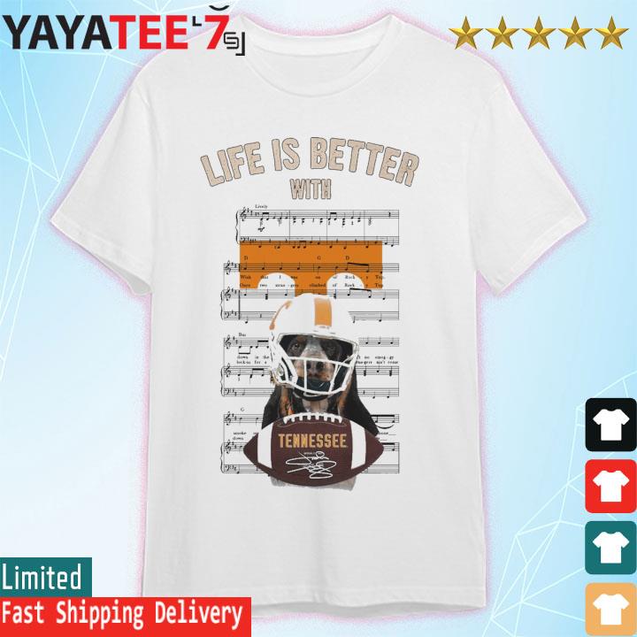 Vqtshirt - Tennessee Volunteers Life is better with Music shirt - Vegatee