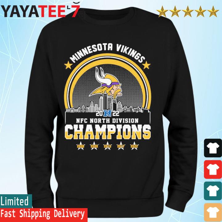 2008 2009 2015 2017 2022 Minnesota Vikings NFC North division Champions  Shirt, hoodie, sweater, long sleeve and tank top