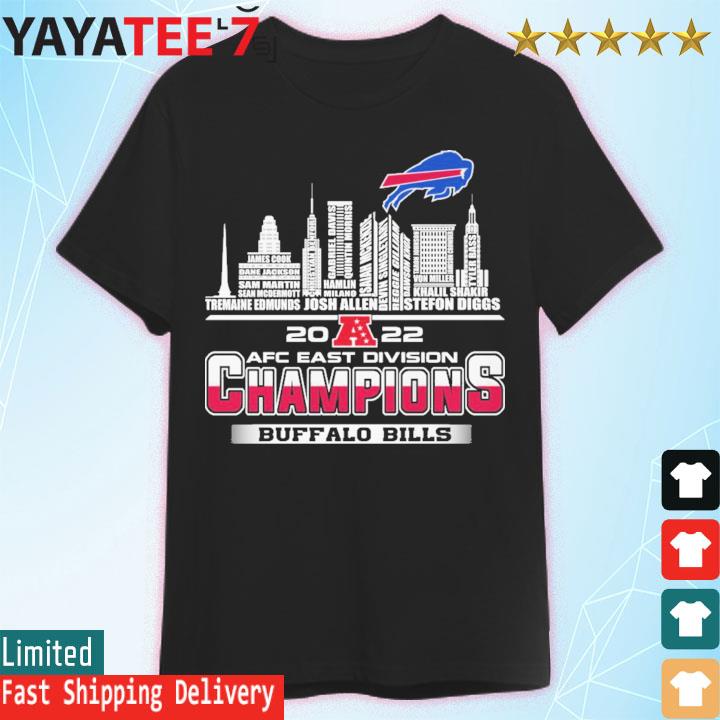 Buffalo Bills Players Names Skyline 2022 AFC Division Champions shirt,  hoodie, sweater, long sleeve and tank top