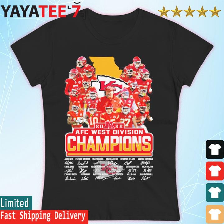 Chiefs AFC West Division Champions 2022 Signatures Shirt ⋆ Vuccie