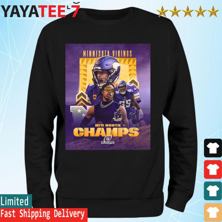 2022 NFC North Champions Minnesota Vikings Cinched Unisex T-Shirt - REVER  LAVIE