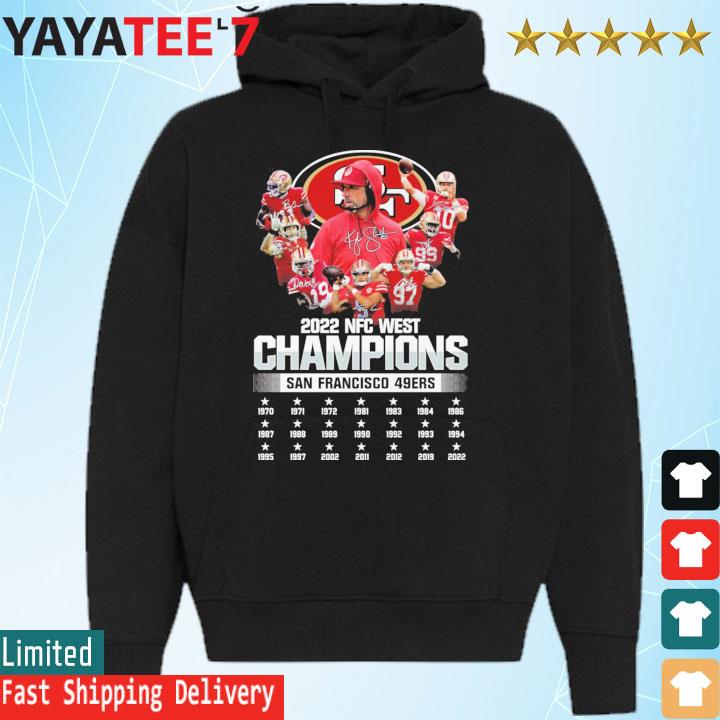 2022 Nfc West Champions San Francisco 49ers 1970 2022 Signatures Shirt Hoodie