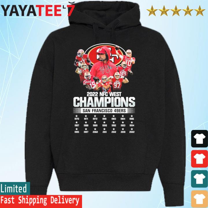 2022 NFC west Champions San Francisco 49ers signatures shirt