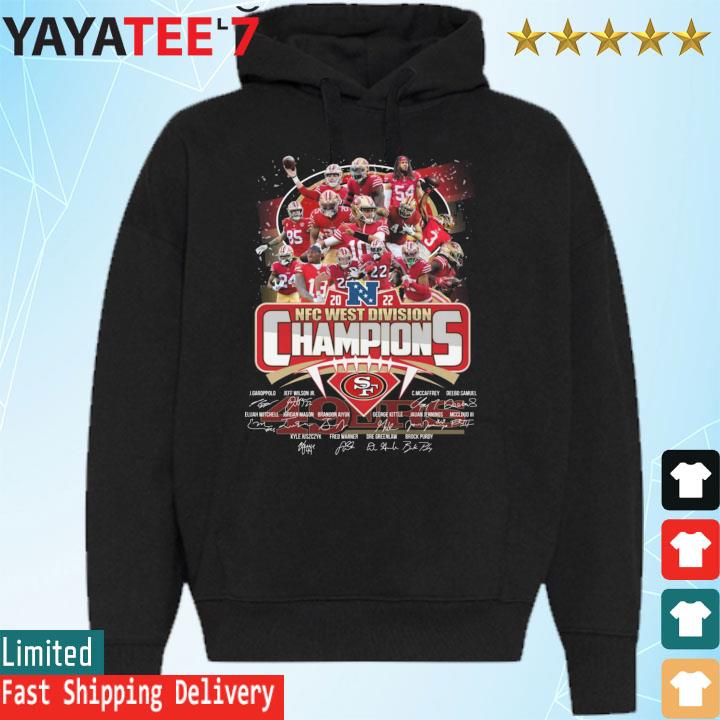 2022 NFC West Division Champions San Francisco 49ers team football signatures s Hoodie