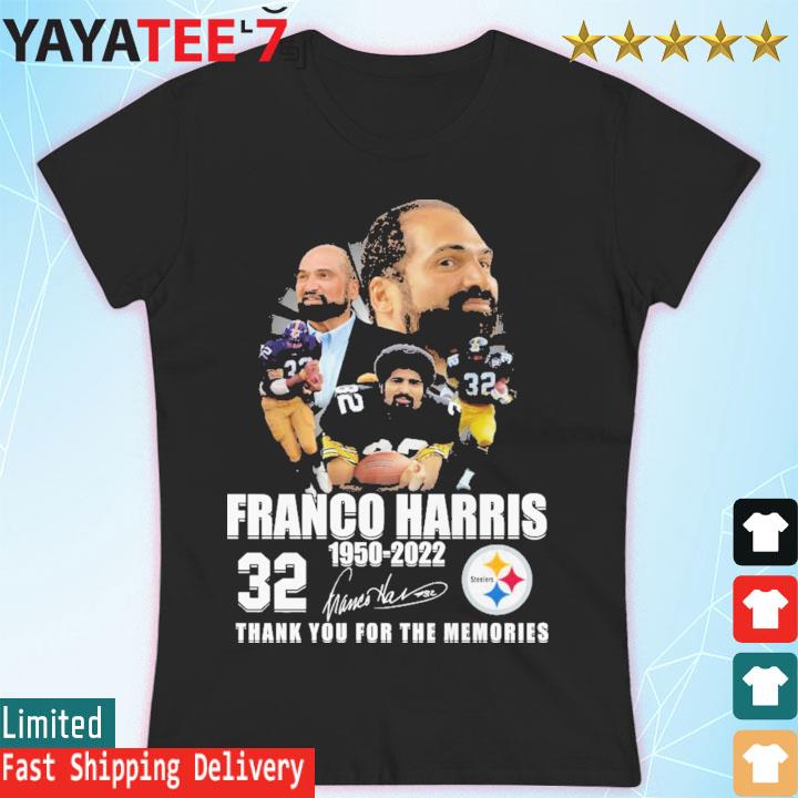 Franco Harris 1950 2022 Thank You For The Memories Signatures Shirt,  hoodie, sweater, long sleeve and tank top