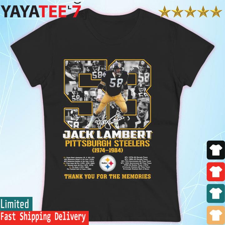 58 Jack Lambert Pittsburgh Steelers 1974-1984 thank you for the memories  signature shirt, hoodie, sweater, long sleeve and tank top