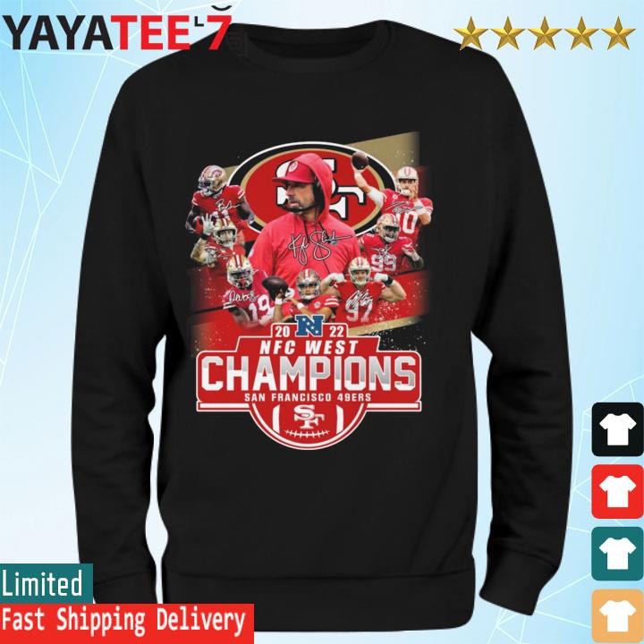 2022 NFC West Champions San Francisco 49ers team signatures s Sweatshirt