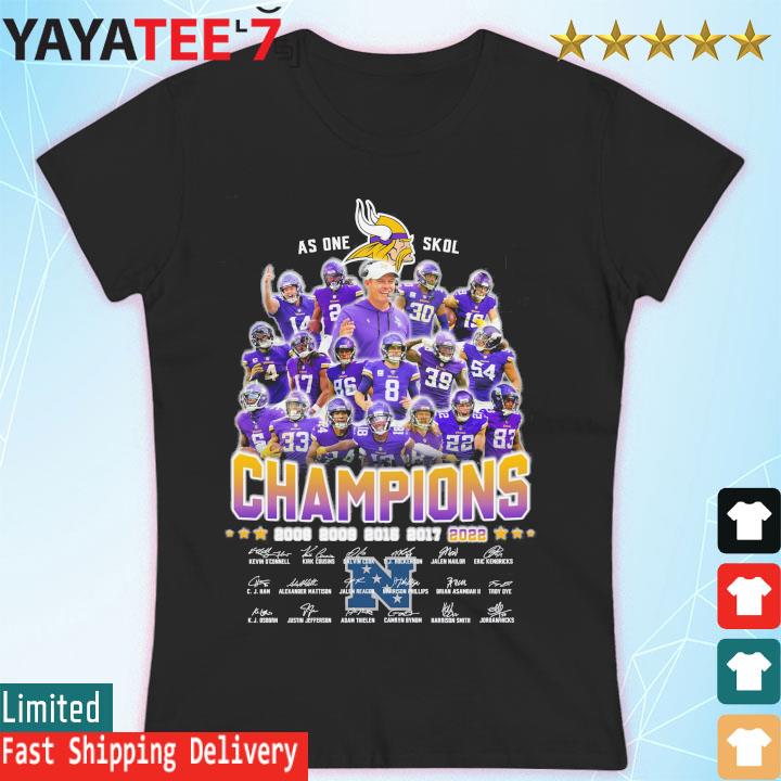 As One Skol Minnesota Vikings Champions 2008 2022 signatures shirt, hoodie,  sweater, long sleeve and tank top