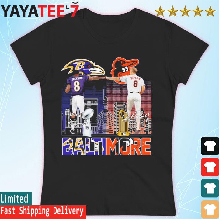 Official Lamar jackson and cal ripken jr. baltimore signatures T-shirt,  hoodie, tank top, sweater and long sleeve t-shirt