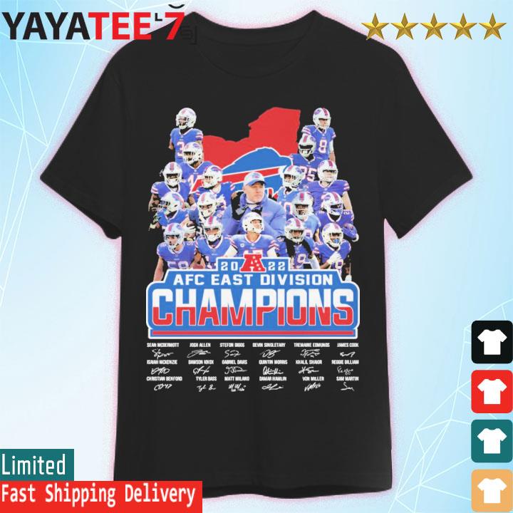 Buffalo Bills 2022 AFC East Division Champions signatures shirt, hoodie,  sweater, long sleeve and tank top