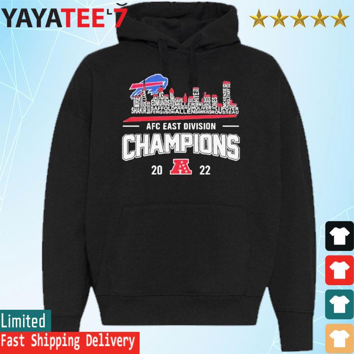 Buffalo Bills Players Names Skyline AFC East Division Champions 2022 shirt,  hoodie, sweater, long sleeve and tank top