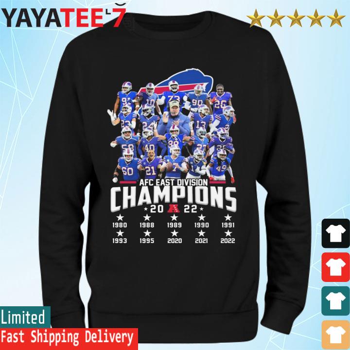 Buffalo Bills team football 2022 AFC East Division Champions 1980-2022 shirt,  hoodie, sweater, long sleeve and tank top