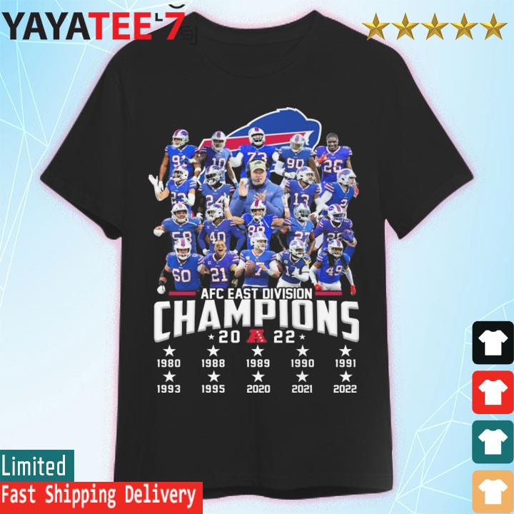 Buffalo Bills team football 2022 AFC East Division Champions 1980-2022 shirt,  hoodie, sweater, long sleeve and tank top