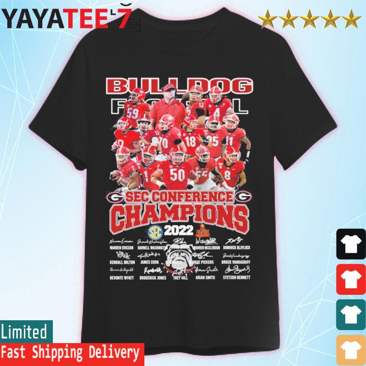 Bulldogs Football 2022 SEC Conference Champions signatures shirt