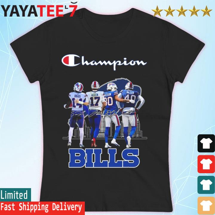 Champions Stefon Diggs Josh Allen Dane Jackson and Von Miller Buffalo Bills  signatures shirt, hoodie, sweater, long sleeve and tank top