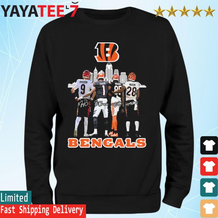 Cincinnati Bengals Who Dey Chase Burrow Mixon Signatures Unisex Shirt -  Jolly Family Gifts