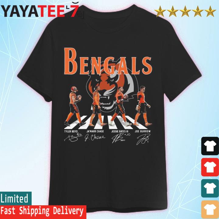 The Cincinnati Bengals Tyler Boyd x Ja'marr Chase x Jessie Bates III x Joe  Burrow Signatures Fan Gifts T-Shirt - REVER LAVIE