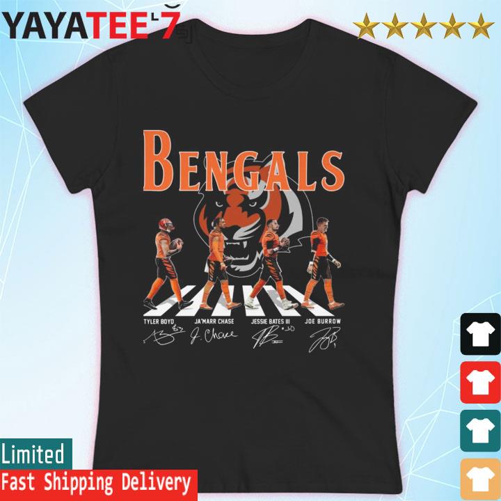 The Cincinnati Bengals Tyler Boyd x Ja'marr Chase x Jessie Bates III x Joe  Burrow Signatures Fan Gifts T-Shirt - REVER LAVIE