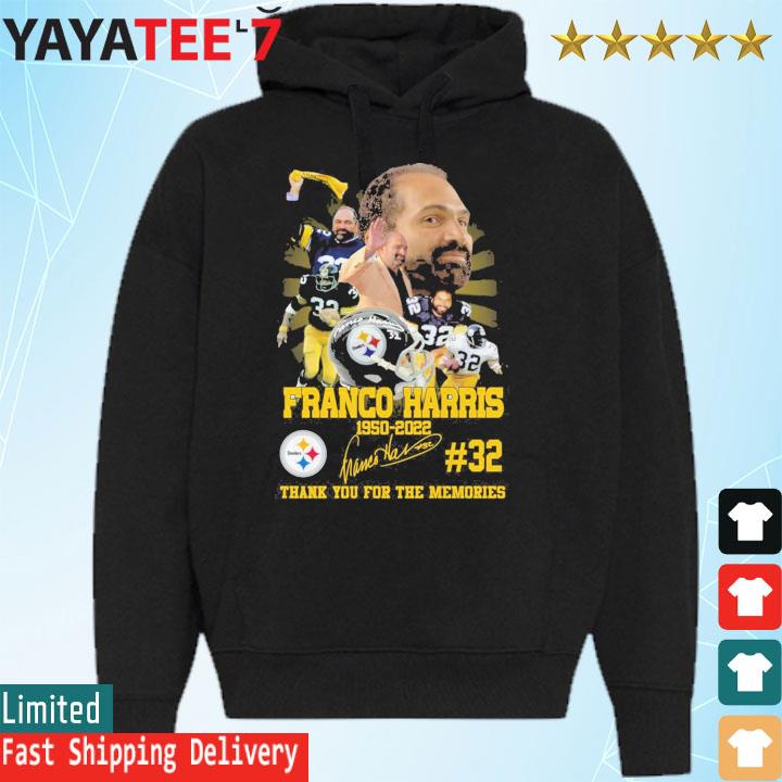 Franco Harris 1950 2022 Thank You For The Memories Signatures Shirt,  hoodie, sweater, long sleeve and tank top