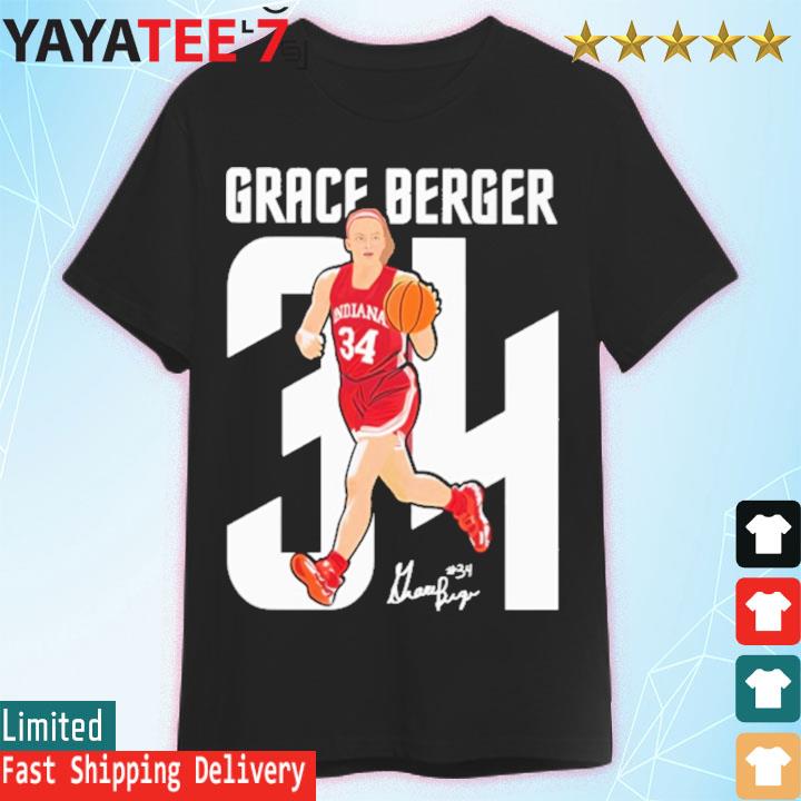 Youth Indiana Fever #34 Grace Berger Rebel Name and Number T-Shirt