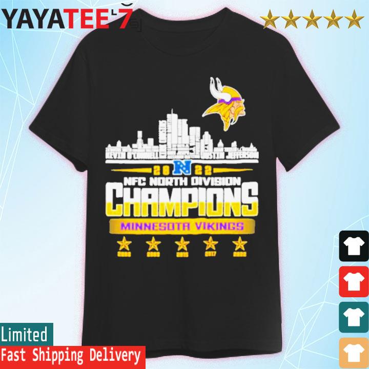 Minnesota Vikings Player Names Skyline Nfc North Division Champions 2022 T-  Shirt, Hoodie, Sweater, Long Sleeve And Tank Top