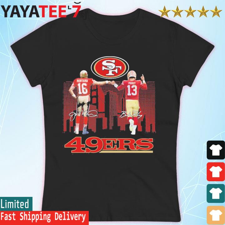 Original San Francisco 49ers City Joe Montana And Brock Purdy Signatures  T-shirt,Sweater, Hoodie, And Long Sleeved, Ladies, Tank Top