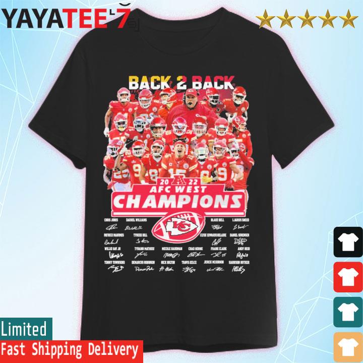 Back To Back Kansas City CHiefs 2022 AFC Champions Signatures SHirt,  hoodie, sweater, long sleeve and tank top