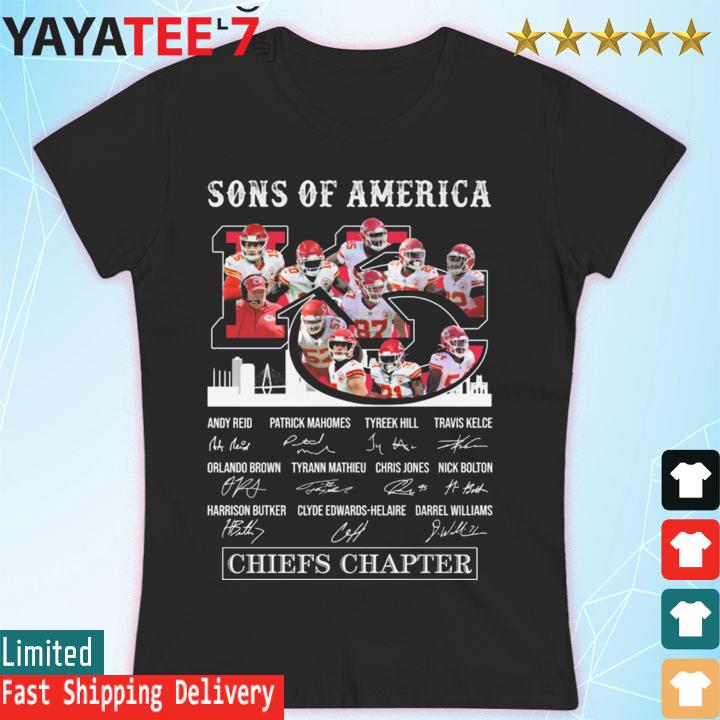 Kansas City Chiefs Sons Of America Chiefs Chapter Signatures s Women's T-shirt