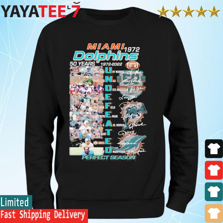 Miami Dolphins Twenty Fifth 1972 Anniversary Undefeated T Shirt