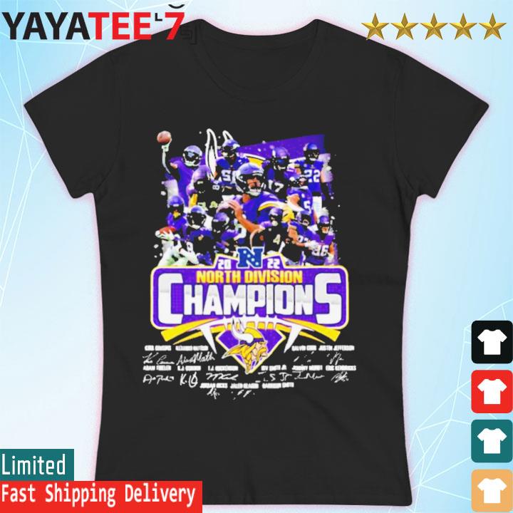 Official Minnesota Vikings 2022 North Division Champions signatures shirt,  hoodie, sweater and long sleeve